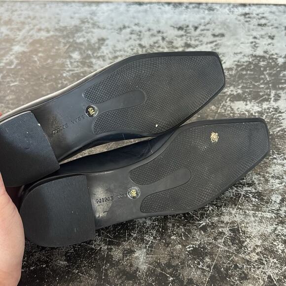 Nine West Dark Navy w/Contrast Stitching Made in Brazil Leather Loafers Size 6 - Picture 6 of 7